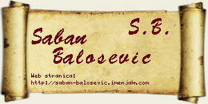 Šaban Balošević vizit kartica